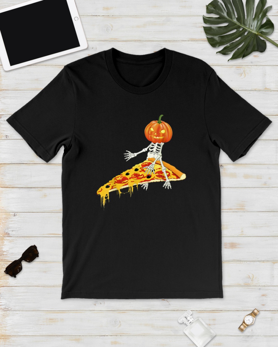 Halloween Kleid Schön Pumpkin Skeleton Riding A Pizza Halloween