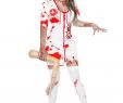 Halloween KostÃ¼m Krankenschwester Einzigartig Zombie Krankenschwester Halloween Damenkostüm Weiss Rot