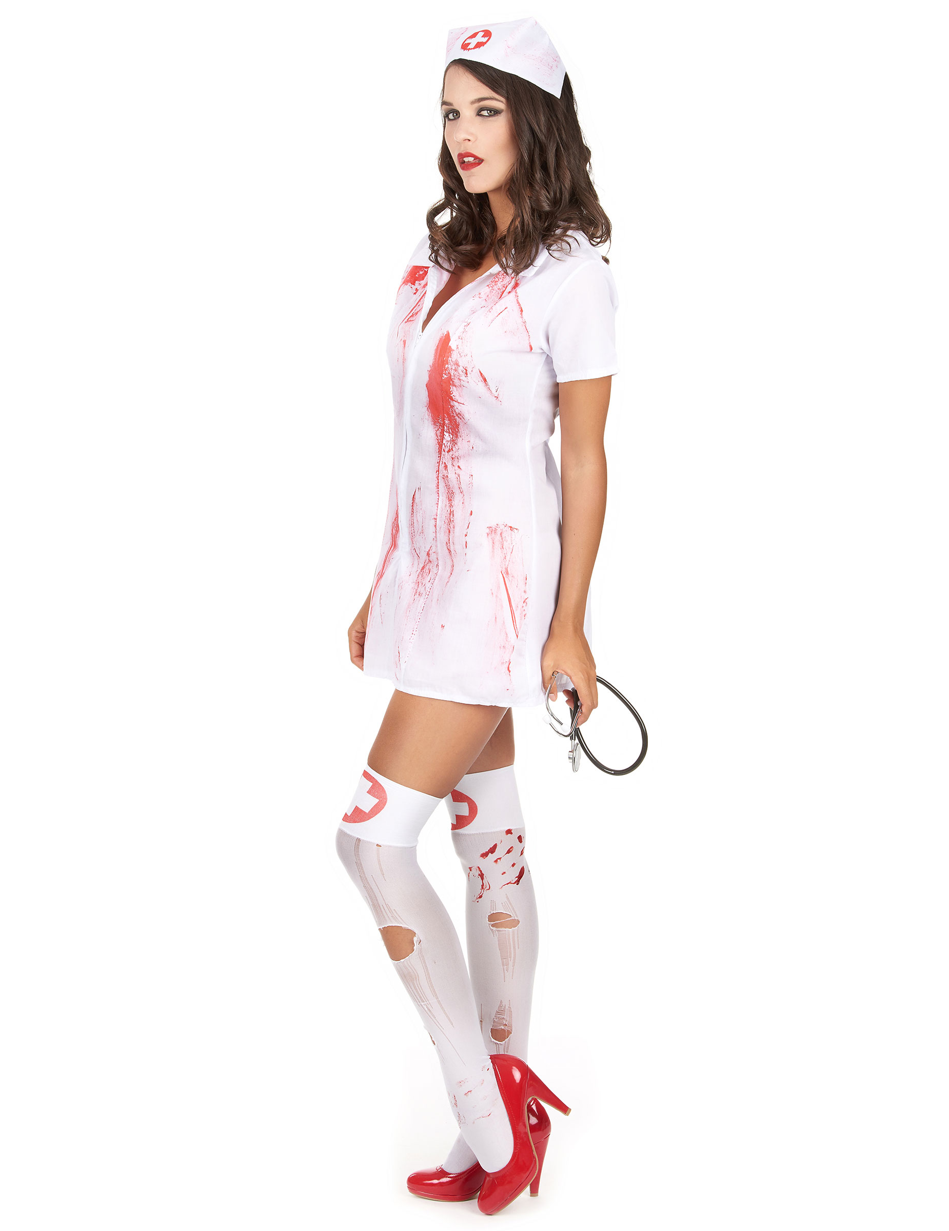 p blutiges krankenschwestern kostum halloween fur damen
