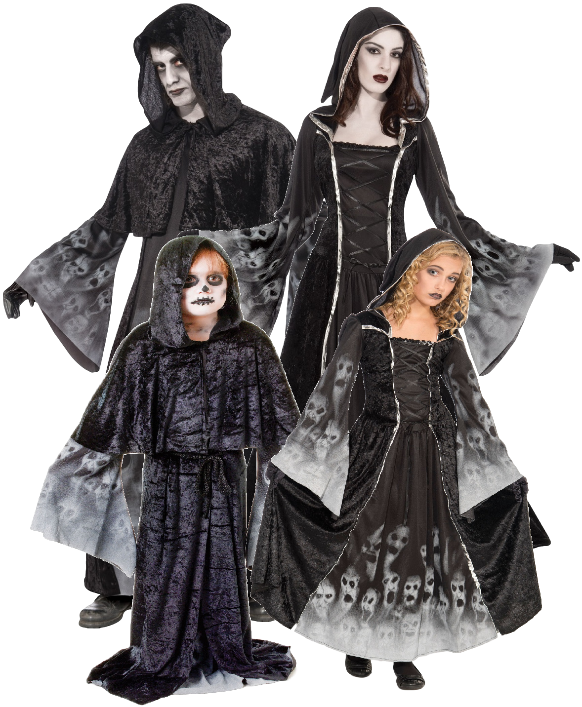 Halloween KostÃ¼me FÃ¼r MÃ¤nner Inspirierend Familie Herren Damen Kinder Reaper Halloween Horror Gruppe