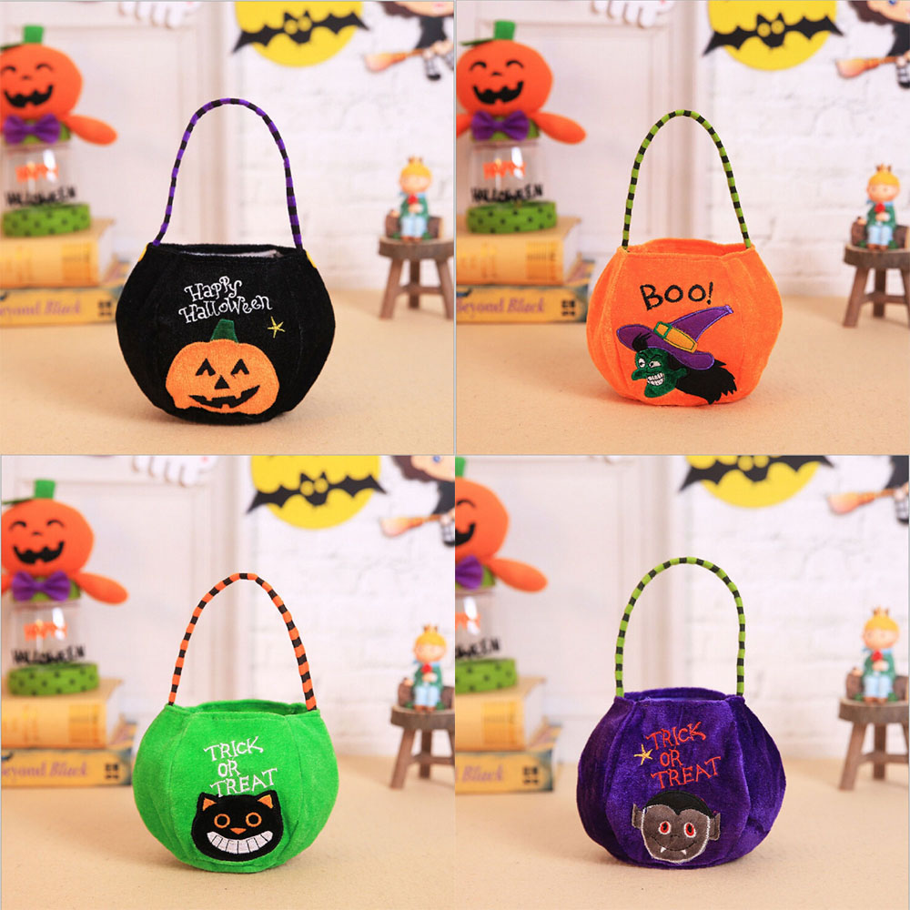 Halloween Lampe Frisch 2018 New Halloween Pumpkin Boo Trick Treat Portable Candy Bag tote Bucket Basket Kids Play Bags