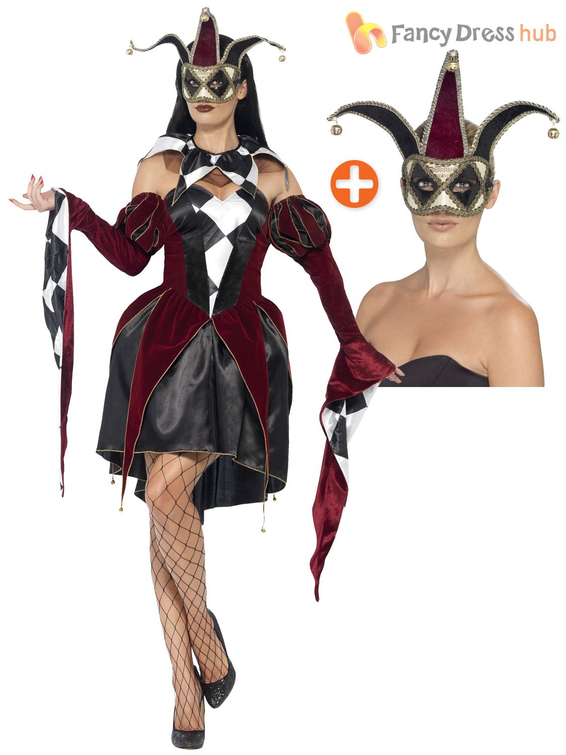 Halloween Maske Frauen Frisch Mens La S Gothic Harlequin Jester Circus Halloween Fancy
