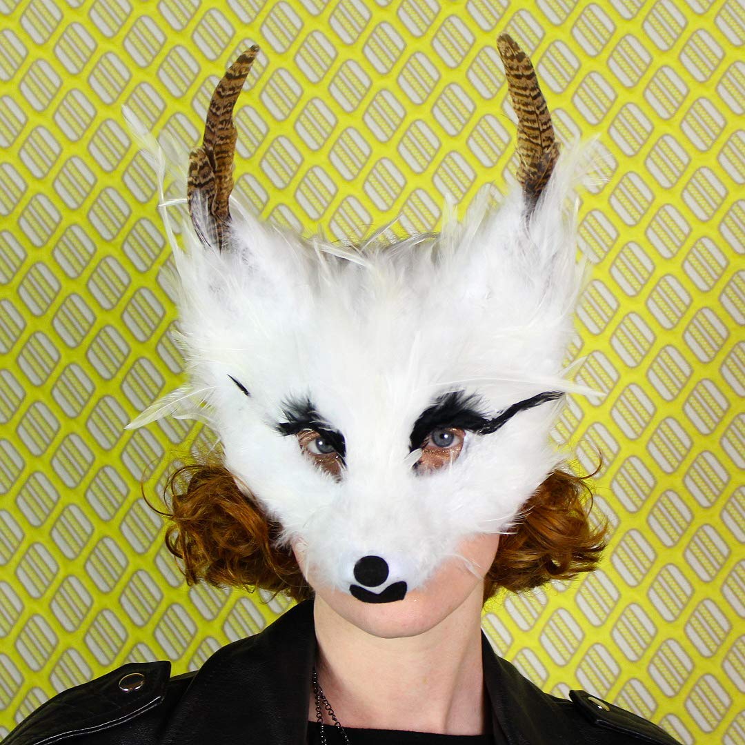 Halloween Maske Frauen Genial Amazon Feather Half Face Wolf Mask White Arctic Fox