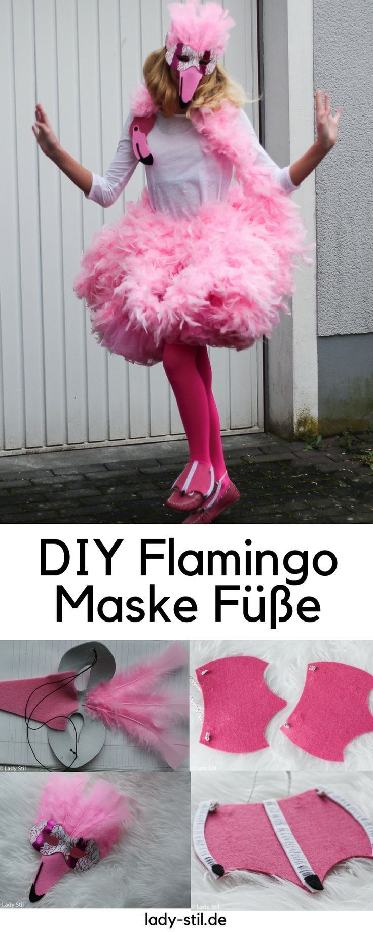 Halloween Maske Frauen Genial Diy Karnevalskostüm Flamingo Maske Füße Selbermachen