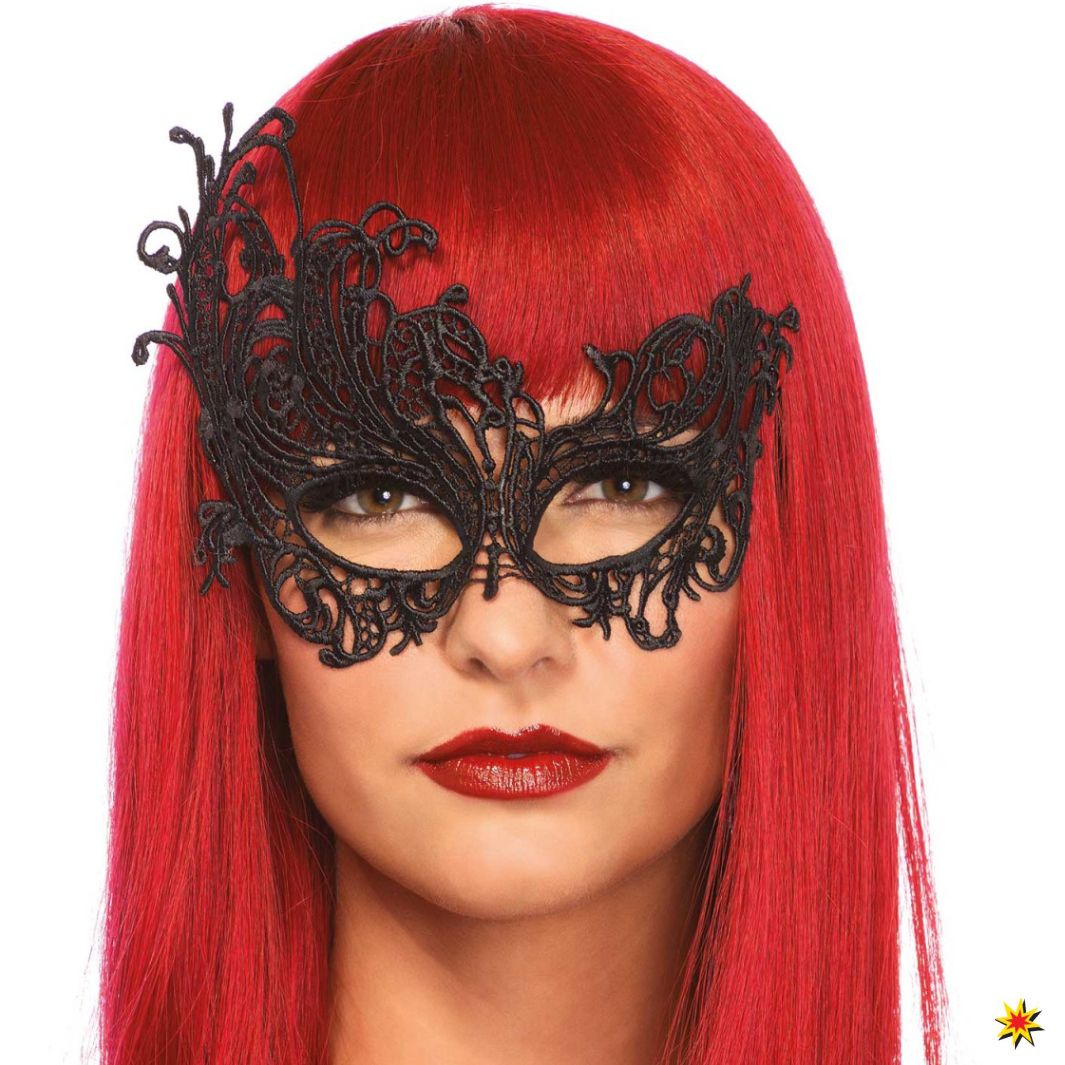 Halloween Masken Kaufen Luxus Damen Venezianische Augenmaske Schwarz