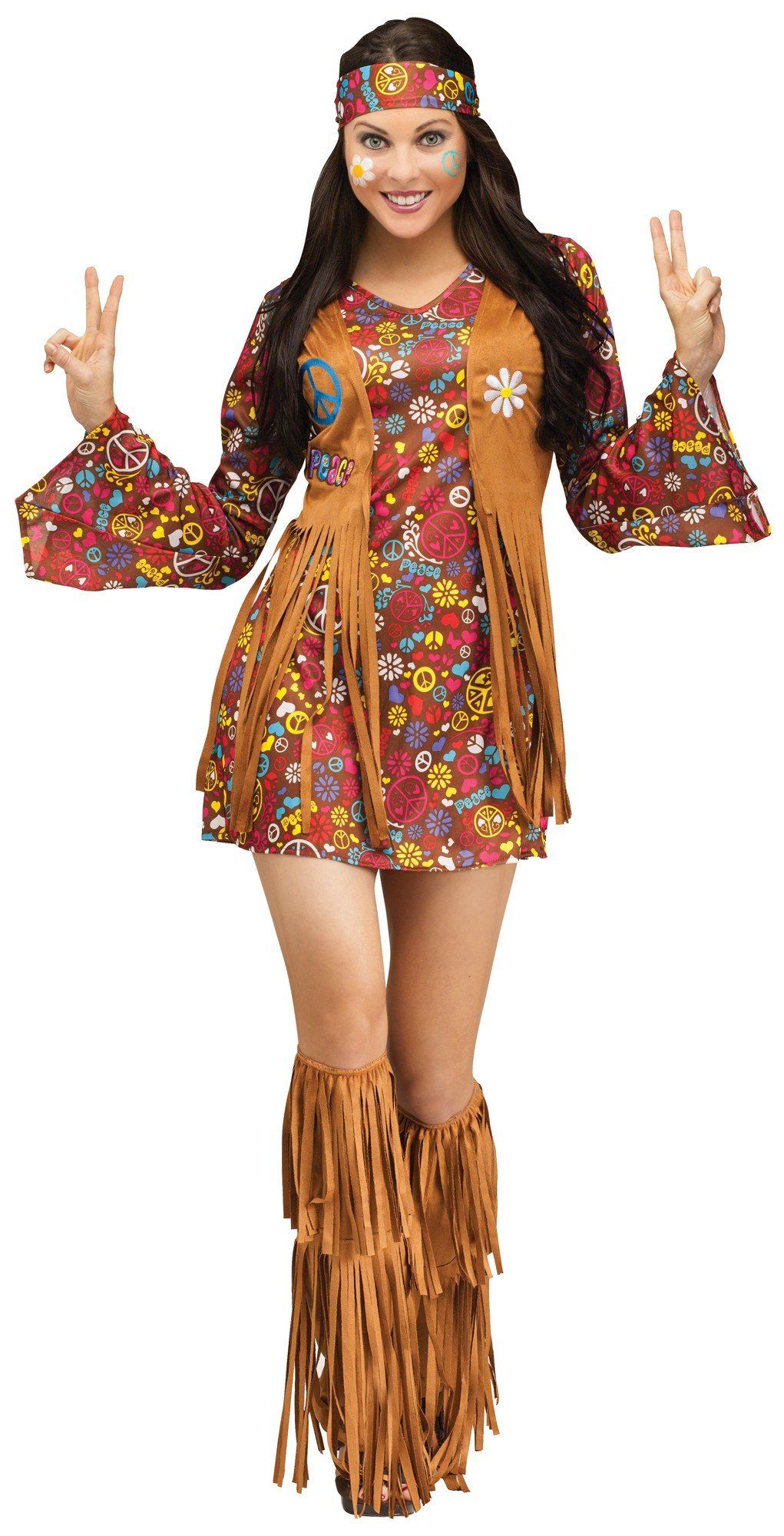 Halloween Outfit Damen Schön Peace & Love Hippie Women S Costume