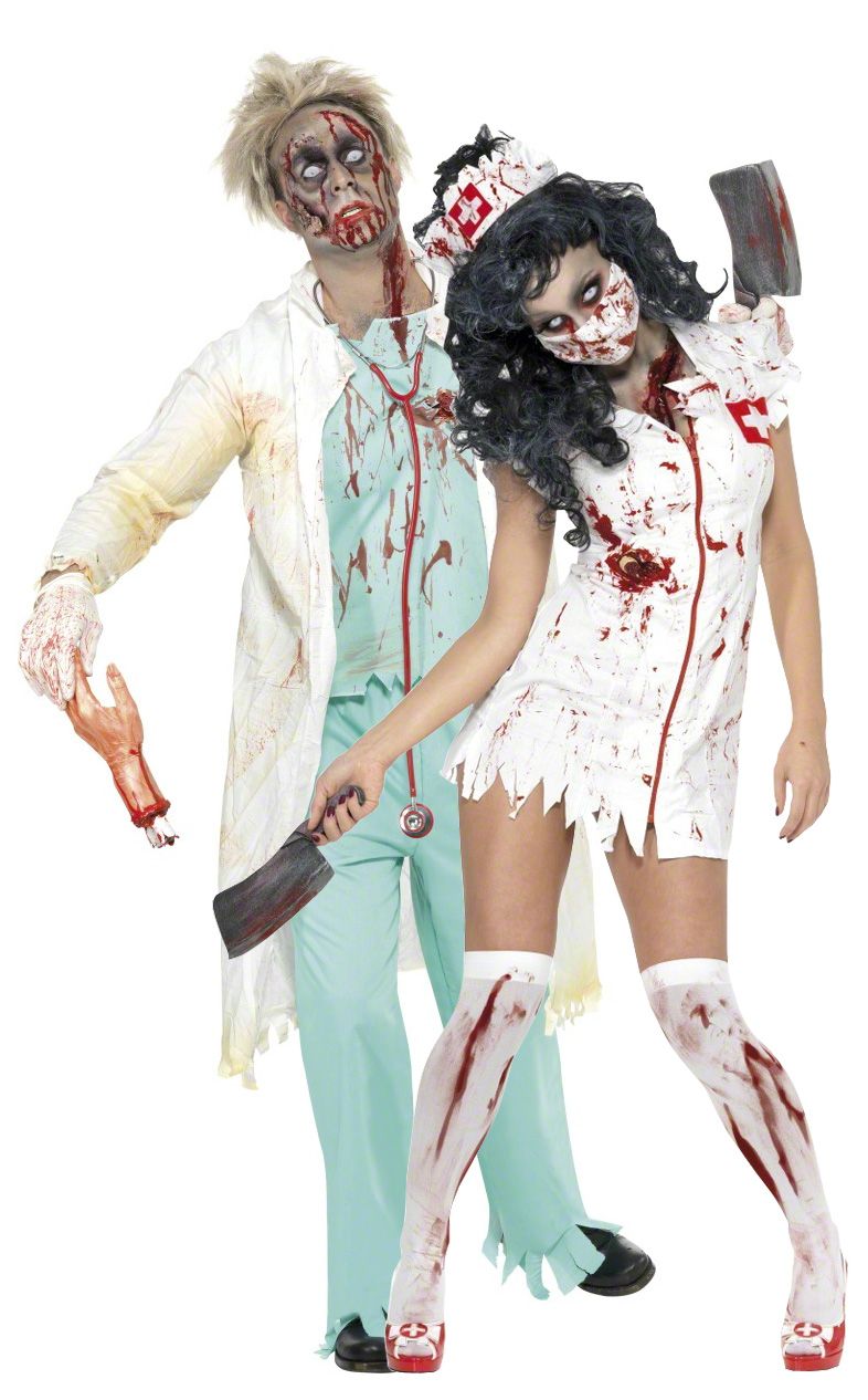 Halloween Paar KostÃ¼me Luxus 71 98€ Zombiekrankenschwester Doktor Kostüm Halloween