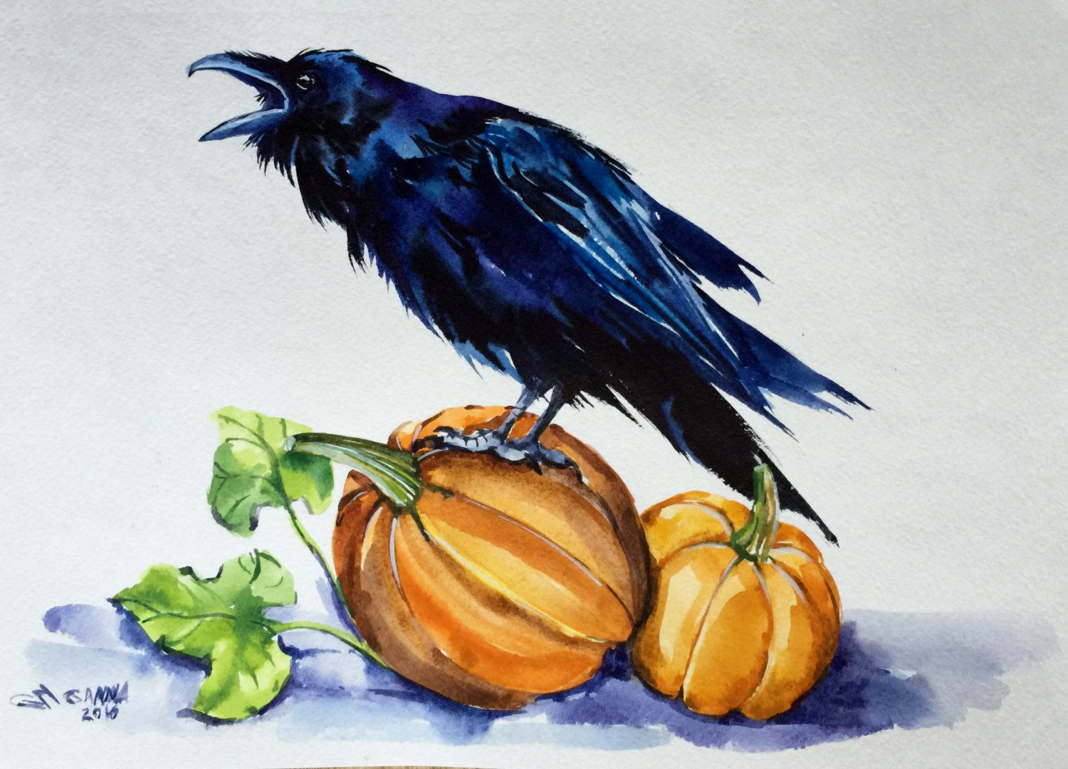 Halloween Schminke Schön Halloween Pumpkin Black Cawing Crow Sitting On the Pumpkin