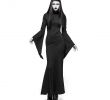 Halloween Schwarzes Kleid Elegant Gothic Mermaid Kleid Mit Trompetenärmeln