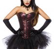 Halloween Schwarzes Kleid Inspirierend Damen Pailletten Fantasy Kostüm Teufel Verkleidung Aus Corsage Kette Widderhörner Und Tutu Rock In