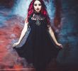 Halloween Schwarzes Kleid Luxus Fledermaus Netz Kleid Im Gothic Style