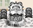 Halloween Tischdeko Luxus Black & White Party Table Decoration Happy Birthday 23 Piece