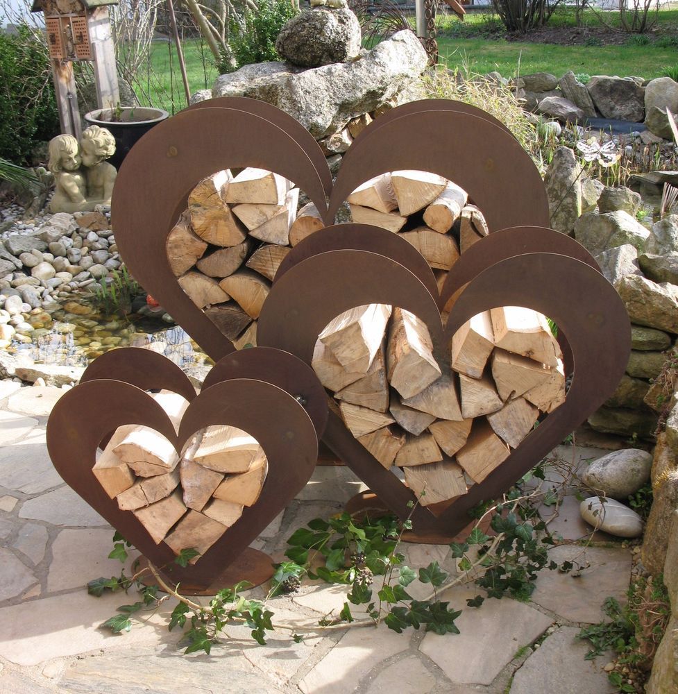 Holzfiguren Garten Einzigartig Herz Aus Metall Holz Regal Edel Rost Garten Terrasse