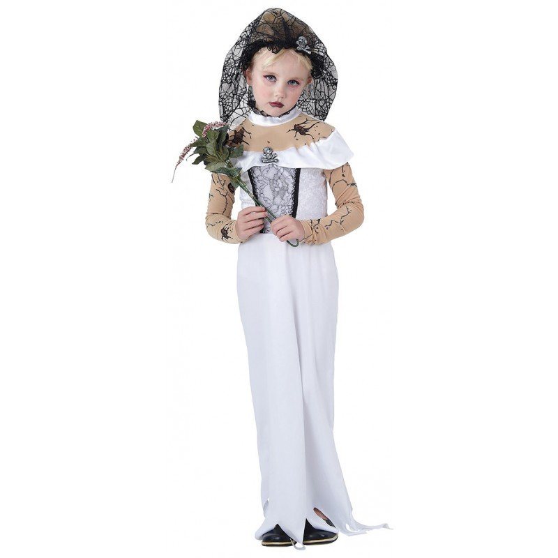 Horror Braut KostÃ¼m Genial Kleine Horror Braut Kostüm Für Kinder Bodenlanges