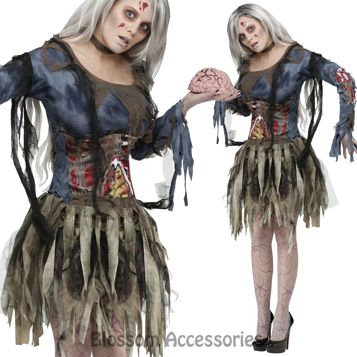 Horror Halloween KostÃ¼me Genial Cl986 Zombie Costume Womens Walking Dead Ghost Horror