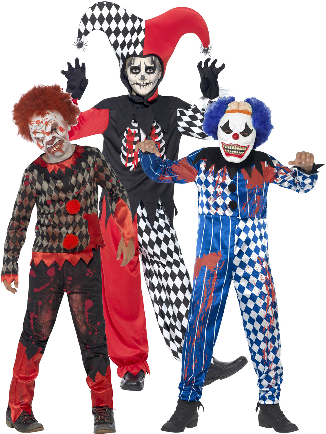 Horror Halloween KostÃ¼me Luxus Boys Zombie Scary Clown Costume Evil Jester Horror