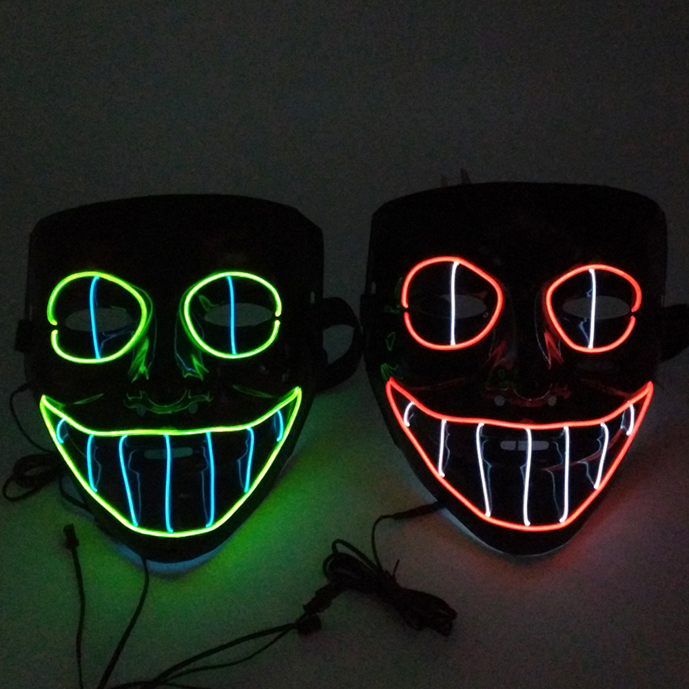 Horror Verkleidung Best Of Us $11 49 Off Led Halloween Mask V Clown Evil Mask Party Masquerade Masks Neon Maske Costume Dj Light Up Horror Maska Glowing Masker Purge On