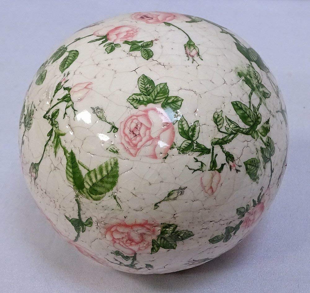 Keramik Gartendeko Einzigartig Keramik Kugel Gartenkugel Dekokugel Rosenmuster Linoows