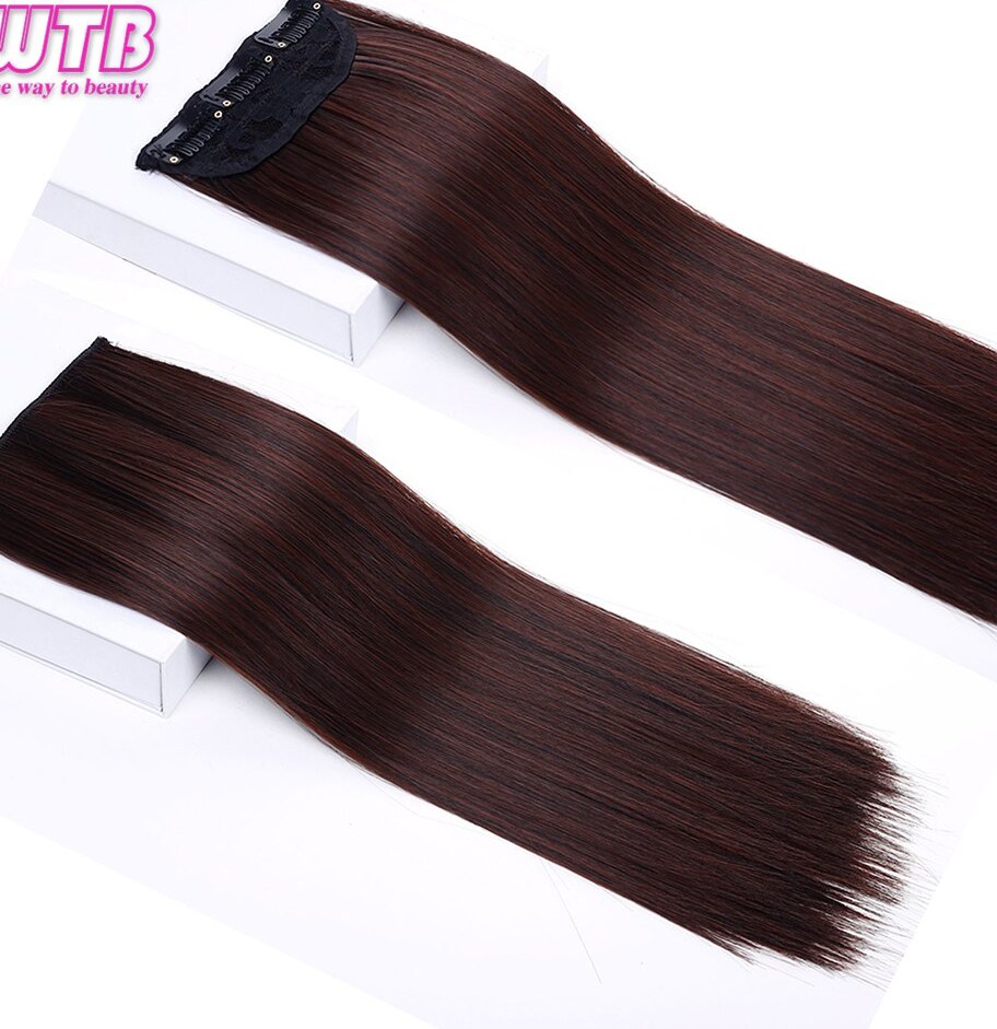 1 pcs Long Straight Synthetic Women Clip In font b Hair b font Extensions Heat Resistant