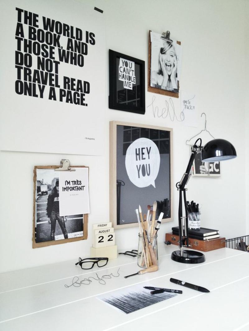 Ideen für kreative Wandgestaltung Arbeitszimmer inspirierende Fotos