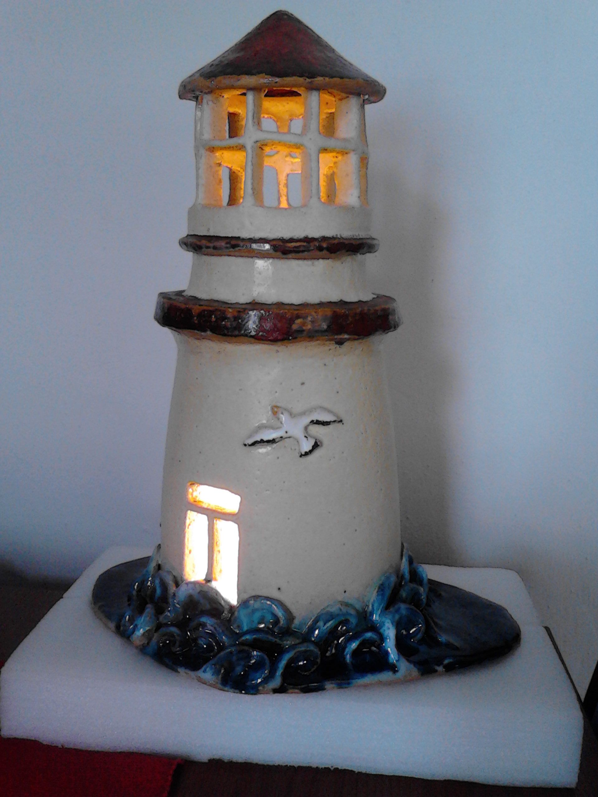 Leuchtturm Gartendeko Frisch Handgemachte Leuchtturm Lampe Aus Keramik Handmade Ceramic