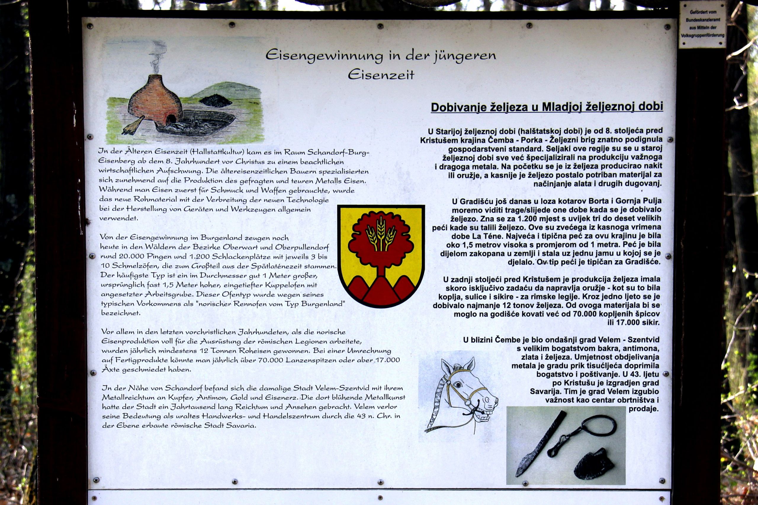 Schandorf Information board for Tumulis in Bauernwald 14
