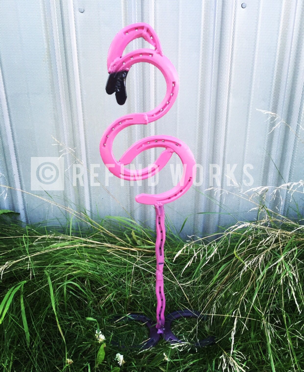 Metallkunst Garten Genial Horseshoe Flamingo by Refind Works Brian Quail