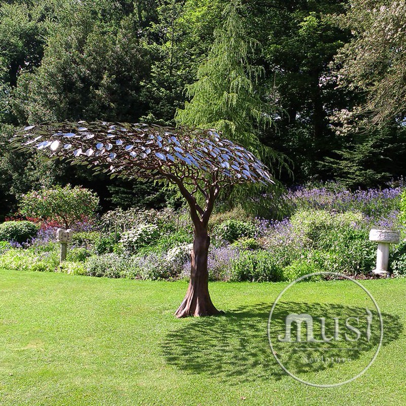 large outdoor sculpture metal crafts garden stainless steel tree sculpture for sale