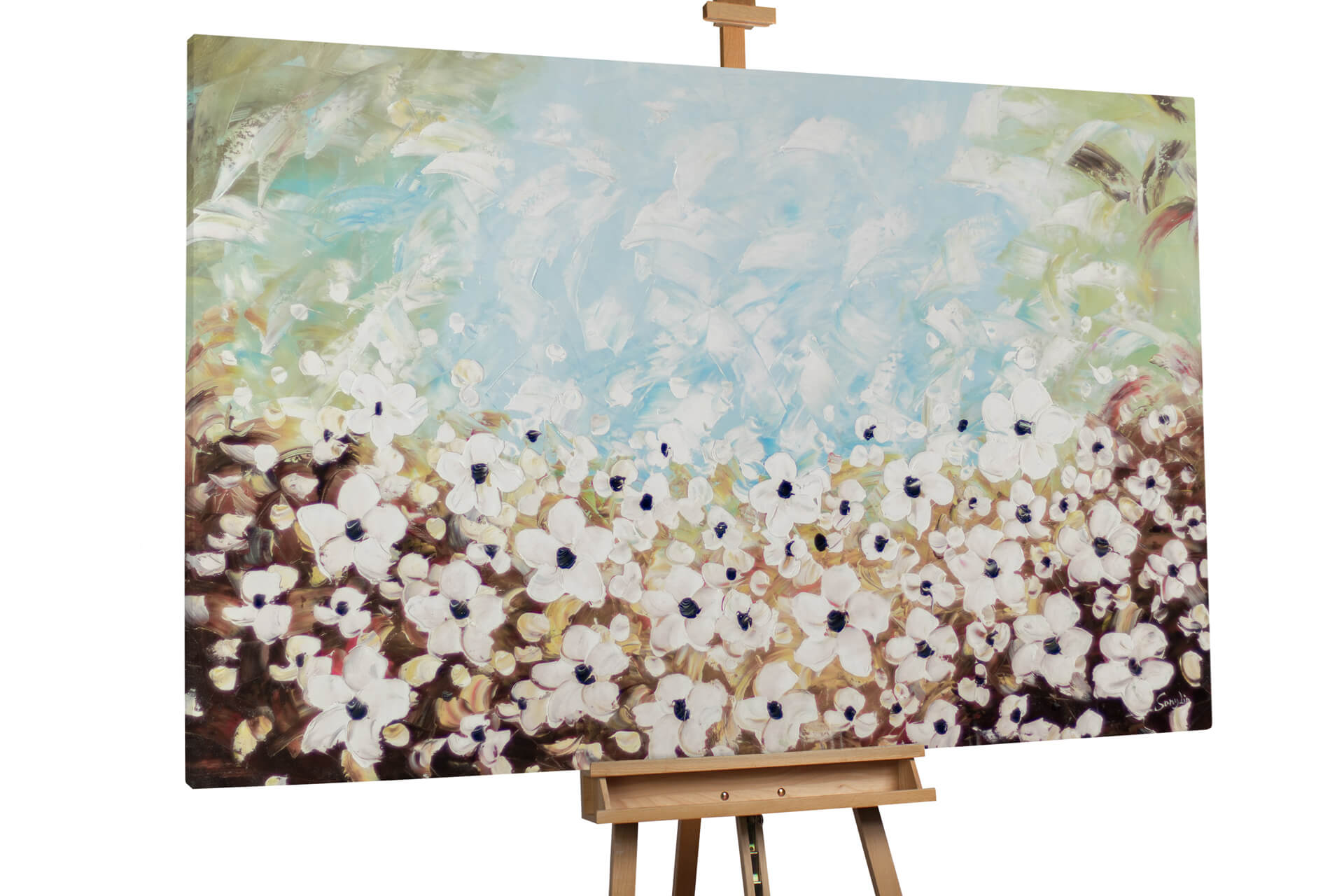 Moderne Gartengestaltung Neu Xxl Oil Painting Almond Blossoms 71×47 Inches