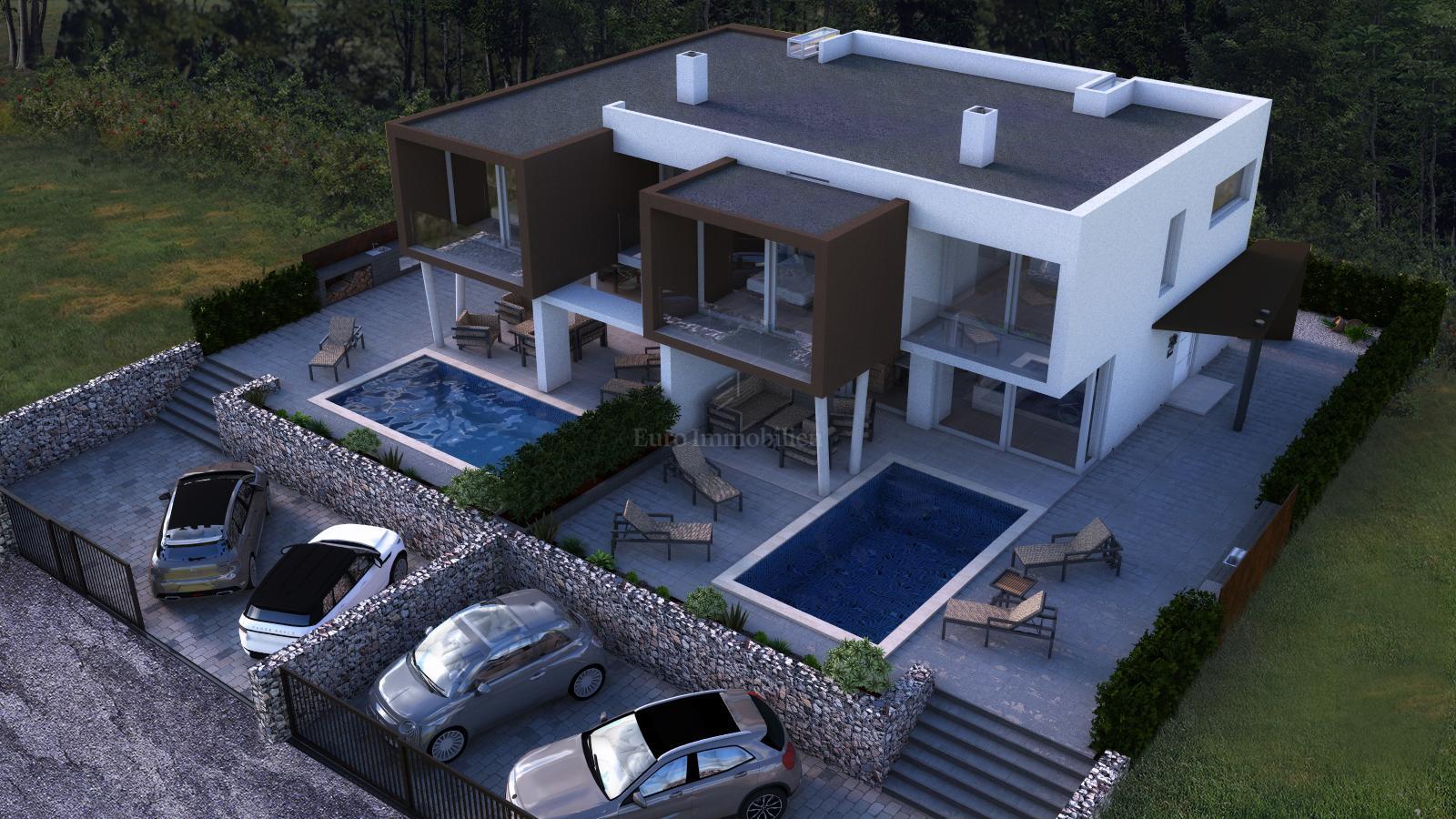 modern new duplex villa umag istria sea view1