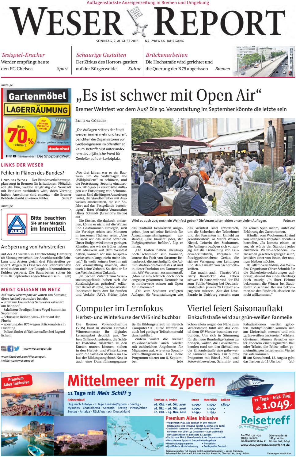 Otto Gartenkatalog Schön Weser Report Links Der Weser Vom 07 08 2016 by Kps