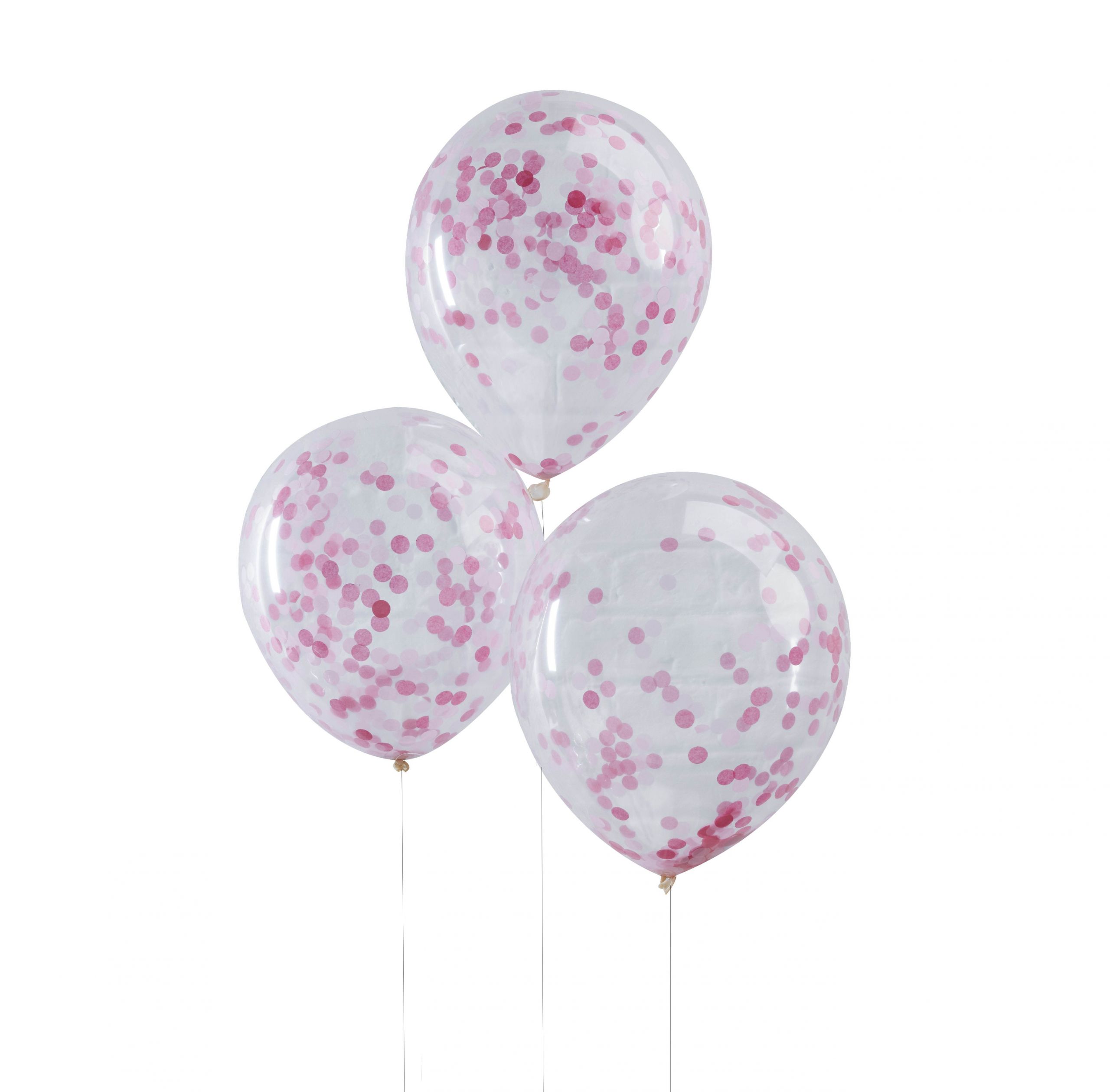 Party Deko 30 Geburtstag Elegant Pick and Mix 5 Latexballons Mit Pinkem Konfetti  30cm