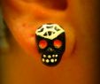 PuppenkostÃ¼m Halloween Schön Halloween Skull Web orange Eyes Earrings 300 Via Etsy H