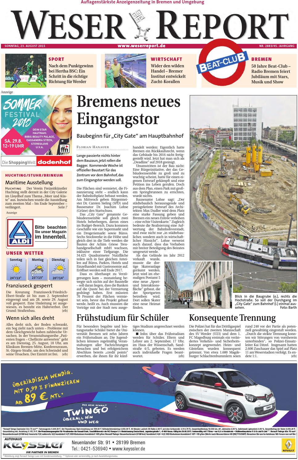 Rankgitter Aldi Inspirierend Weser Report Huchting Stuhr Brinkum Vom 23 08 2015 by Kps