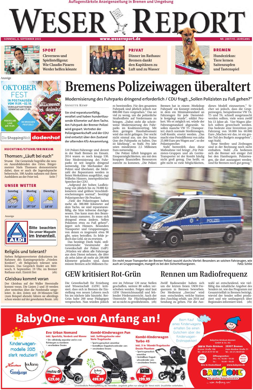 Rankgitter Aldi Neu Weser Report Huchting Stuhr Brinkum Vom 06 09 2015 by Kps