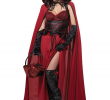 Schwarzes Halloween Kleid Luxus Böses Rotkäppchen Märchen Halloween Damenkostüm Schwarz Rot