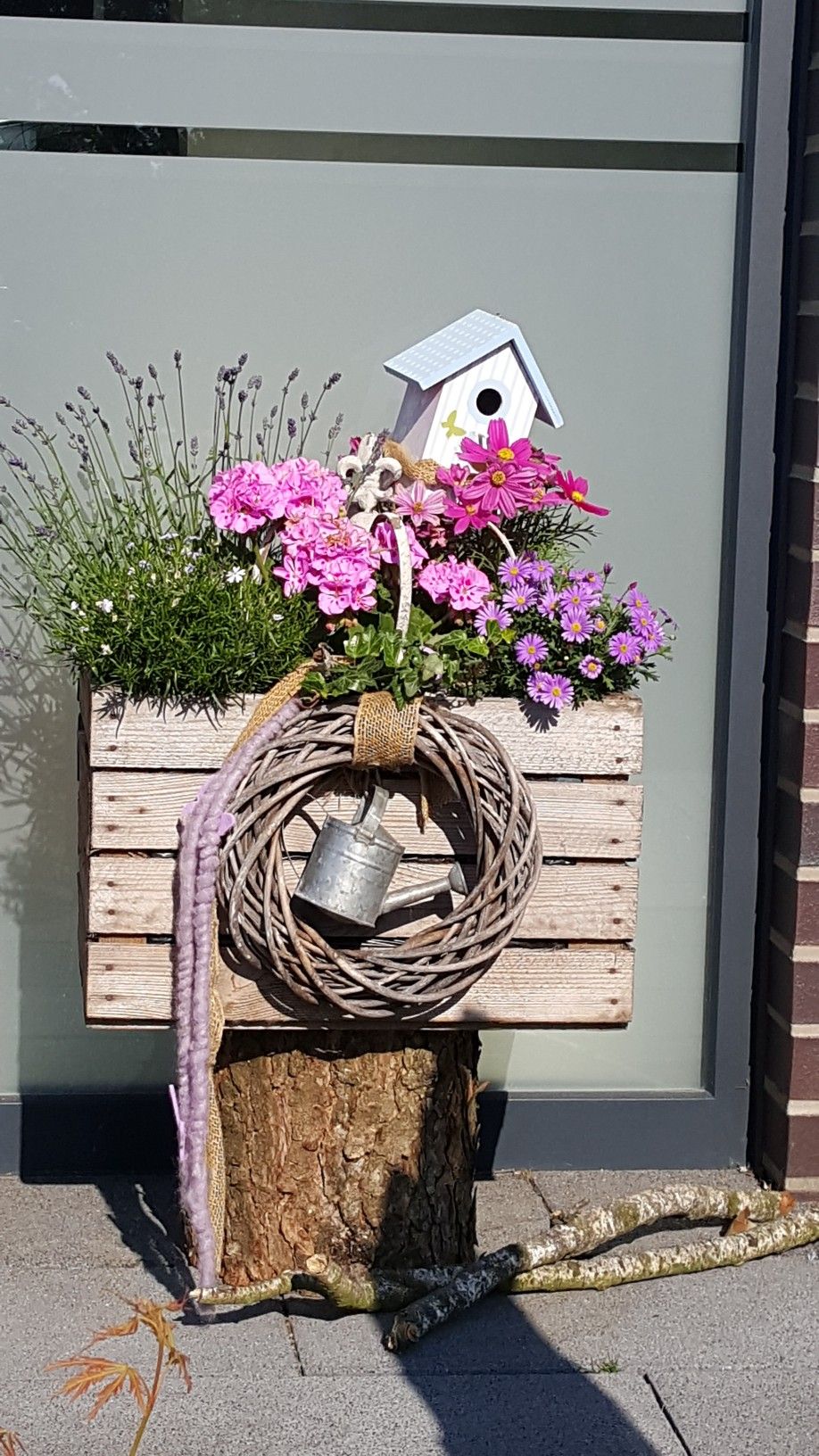 Selbstgemacht Deko Einzigartig sommerdeko Blumendeko Haustür Eingang Deko