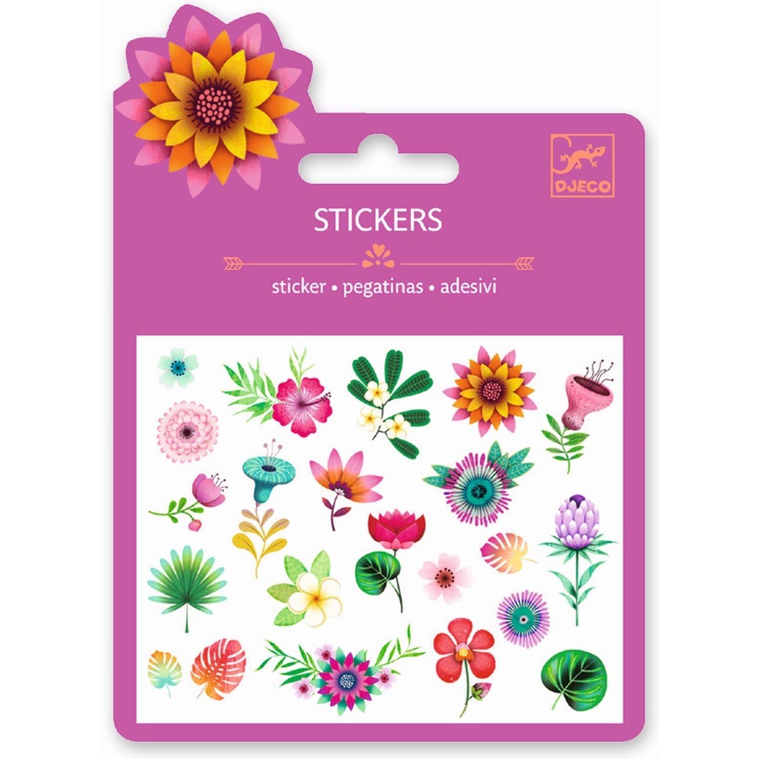 Selbstgemachte Deko Schön Mini Sticker Tropische Blumen