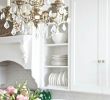 Shabby Chic Gartendeko Luxus Silver and Crystal Chandelier with Wooden Cabinets