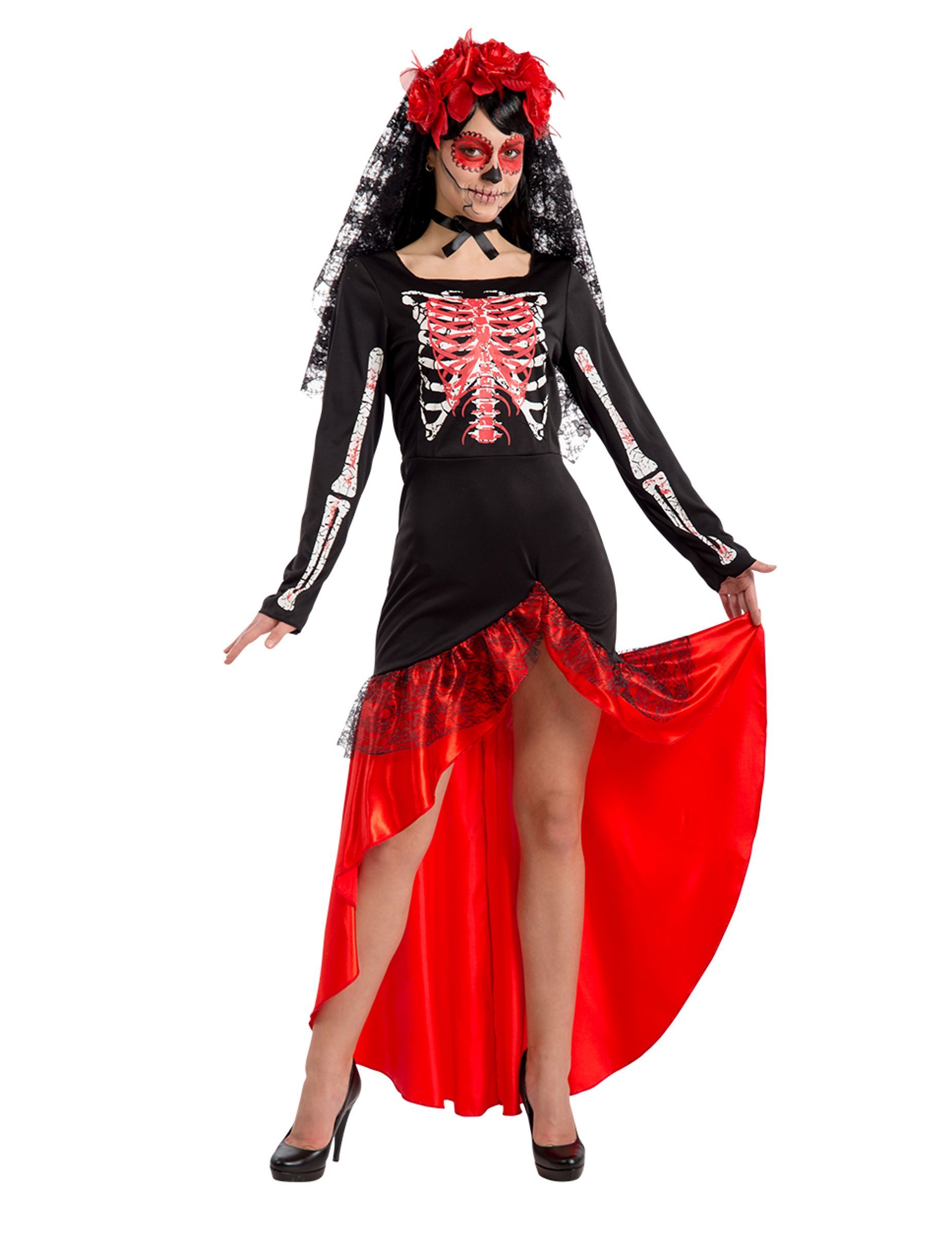 Skelett Anzug Damen Einzigartig Flamencotnzerin Kopfbedeckung Lieferumfang Enthaltendas