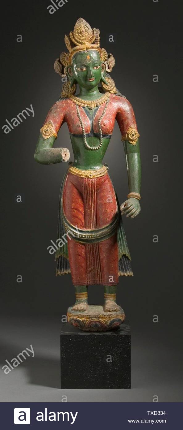 the buddhist goddess shyama tara green tara english nepal 18th century sculpture wood with paint t of mr and mrs werner g scharff m south and southeast asian art 18th century date qsp 00 00t z7 TXD834