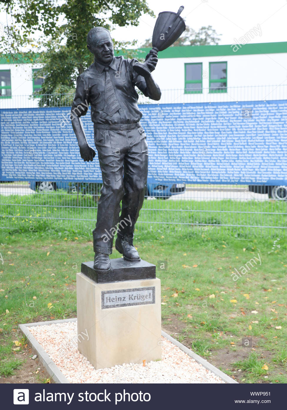 heinz krgel memorial in front of the football stadium mdcc arena magdeburg venue of 1fc magdeburg WWP951