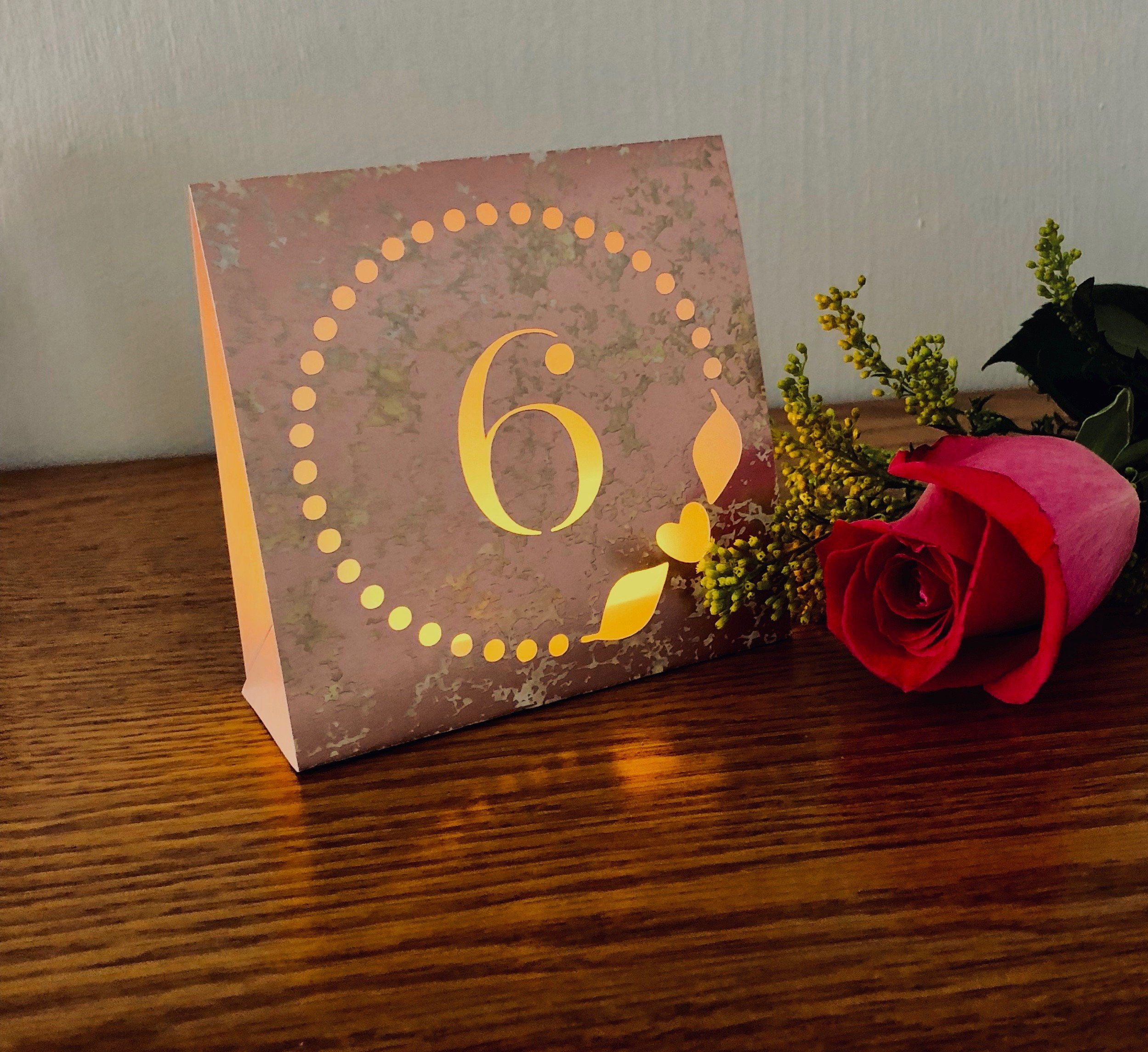 Sommerdeko Garten Neu Dusty Rose Gold Table Numbers for Weddings • Mercury Glass