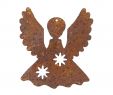 Teich Deko Figuren Einzigartig Engel Mit Aufgespannten Flügeln & Ausgestanzten Sternen Zum Hängen Edelrost Rost Deko 11 Cm