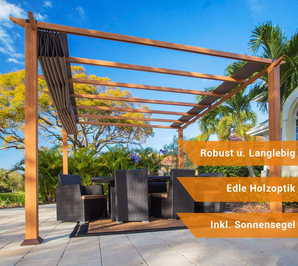 Terrassenbepflanzung Ideen Elegant Paragon Outdoor Aluminium Pavillon Gazebo Florida Hellbraun