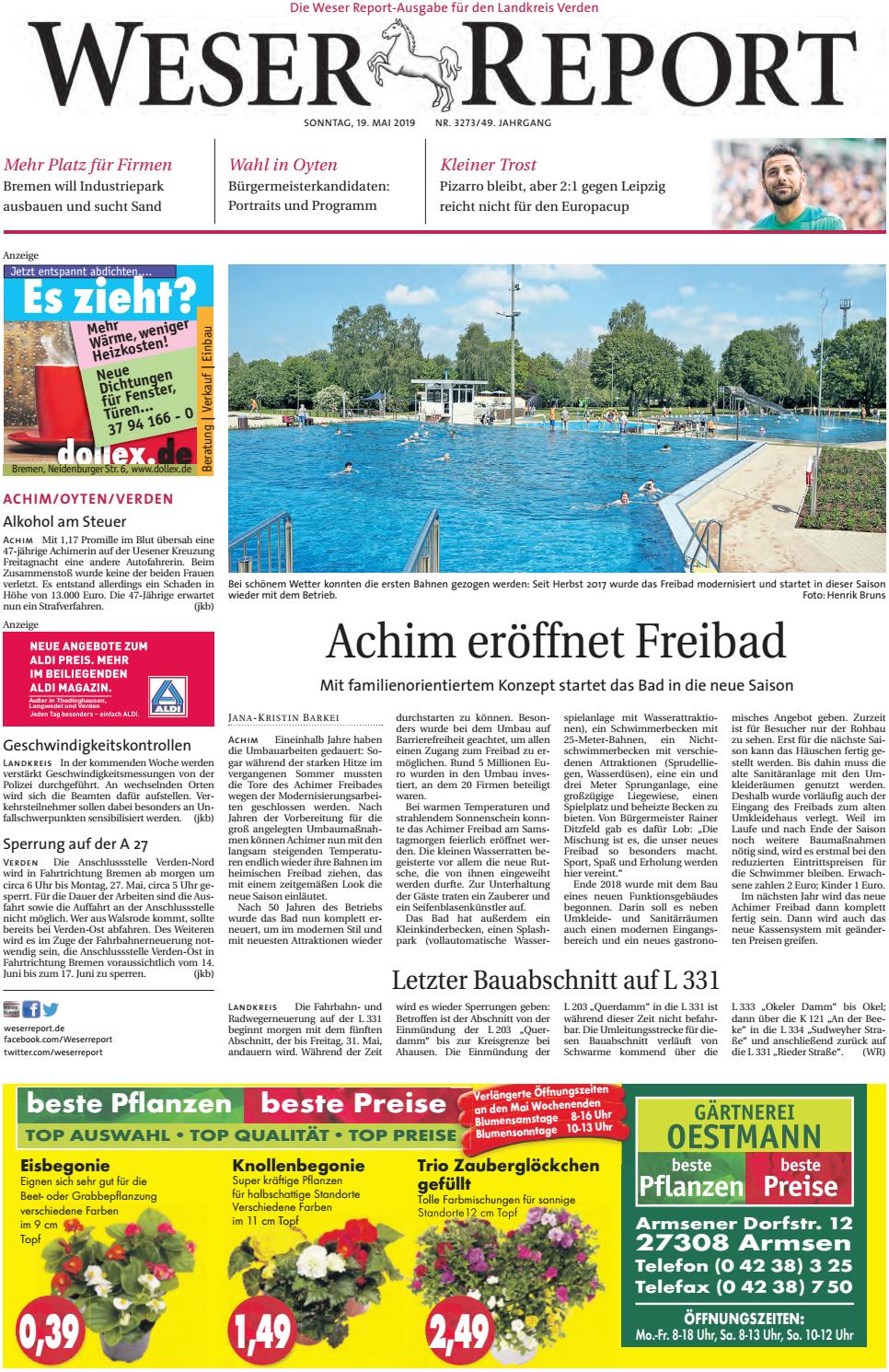 Terrassenwand Gestalten Inspirierend Weser Report Achim Oyten Verden Vom 19 05 2019 by Kps
