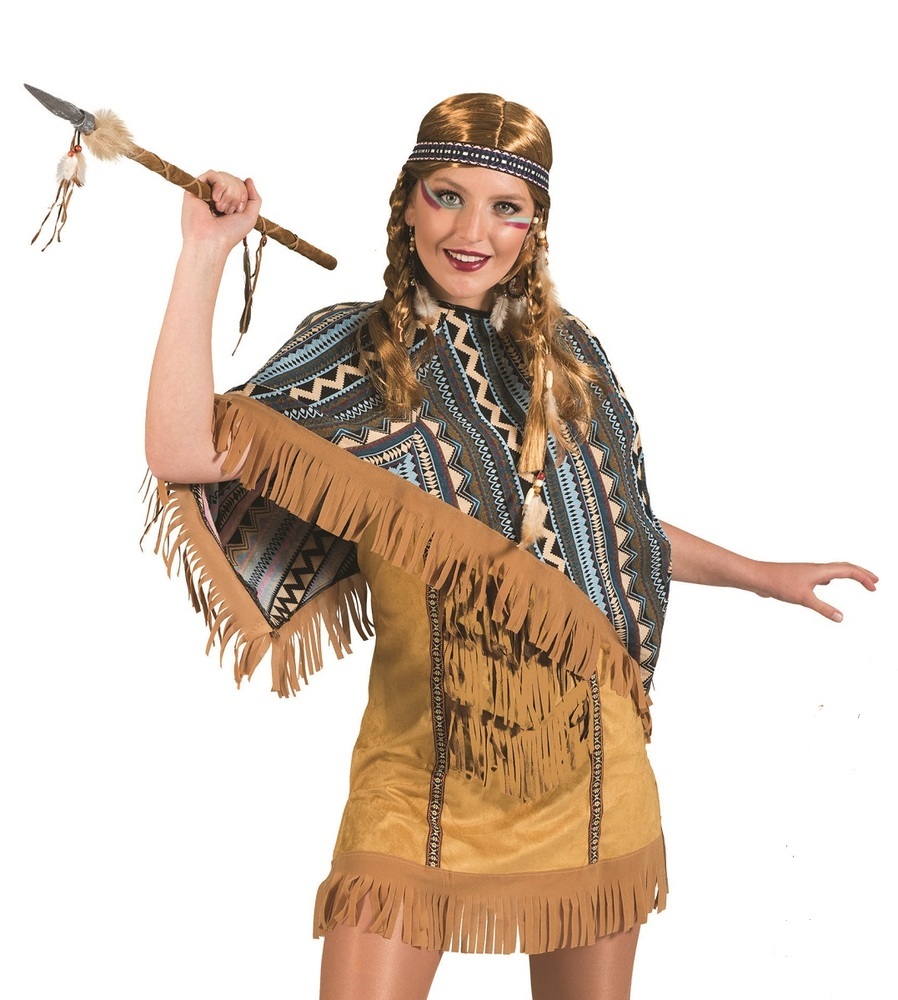 Verkleidung Damen Elegant Indianerin Cherokee Kostüm Für Damen Kurz