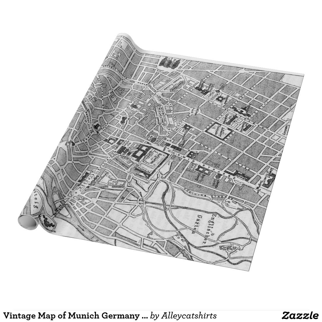 Vintage Gartengestaltung Schön Vintage Map Of Munich Germany 1884 Wrapping Paper