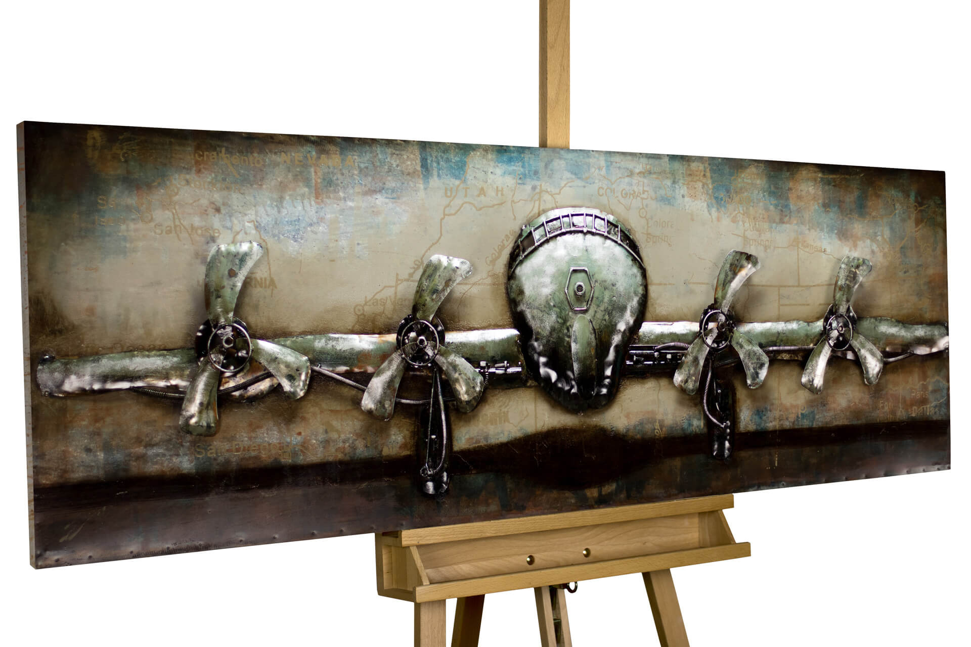 Wanddekoration Best Of Metal Painting Rotating Propeller 59x20x3 Inches