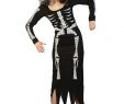 WeiÃŸes Kleid Halloween Einzigartig Tag Der toten Skelett Kleid Halloween Damenkostüm Knochen